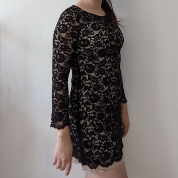 Black Lace Mini Dress S Imperial - Picture 1 of 7